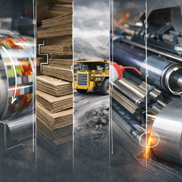 Rodillos industriales de hule y poliuretano fabricados por RS México para distintos sectores